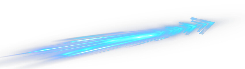 Glowing blue speed arrows with dynamic light trails and futuristic motion effect. © NAUM