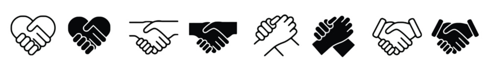 handshake, agreement, partnership, business, cooperation, deal, greeting, connection, trust, unity, support, teamwork, graphic, design, element, icon, symbol, isolated, white background, black, white,