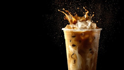 Proof that coffee is an art form. Every droplet and swirl is part of a perfectly chilled, intensely flavored masterpiece.