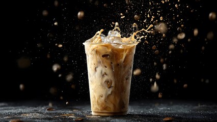 Find your calm in the storm. The rich, bold flavor of our iced latte, captured in a dramatic, delicious swirl.