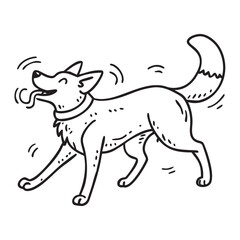  Modern Dog Illustration in Simple Style