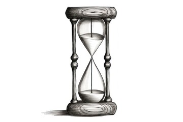Hourglass drawing sketch white background.