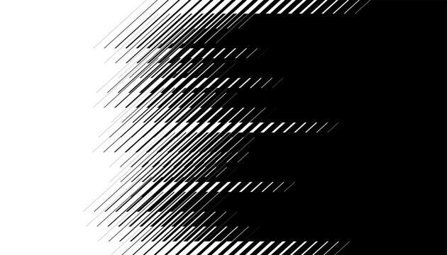 Black and white abstract geometric pattern with smooth transition effect for transform design element. Vector Format Illustration 