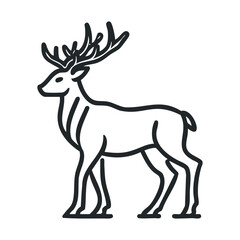 Obraz premium Elegant deer silhouette for wildlife decoration and design purposes.Vector 