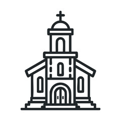 Modern church building design for community events and gatherings.Vector 
