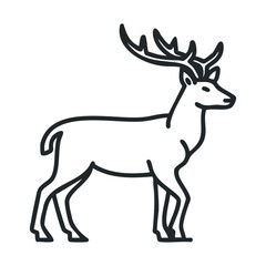 Fototapeta premium Elegant deer with antlers standing in natural posture.Vector 