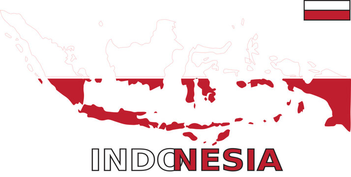 Indonesian Map Flag Graphic
