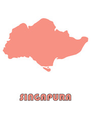 Singapore Map Silhouette