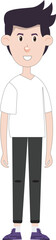 Smiling Young Man Character Vector Illustration Fullbody Standing Person