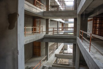 Obraz premium Abandoned Industrial Building Interior Construction Site