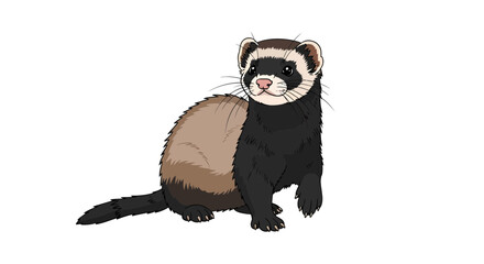 Fototapeta premium Adorable domesticated ferret artwork with detailed fur and playful expression stands out