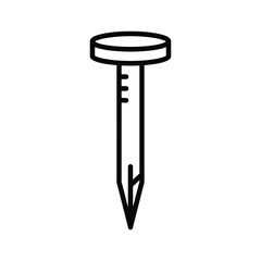 A simple line drawing of a nail