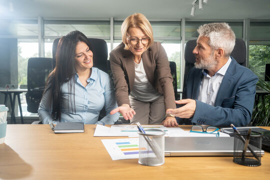 Team of professionals discussing over new business project