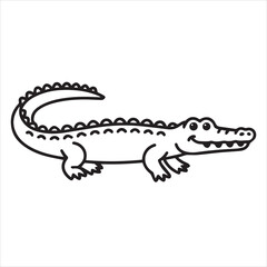 alligator illustration vector coloring page