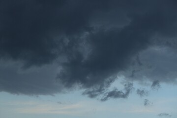 Blue sky with scattered white cumulus clouds