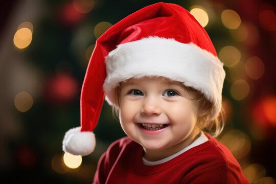 Hat christmas portrait photo. - Powered by Adobe