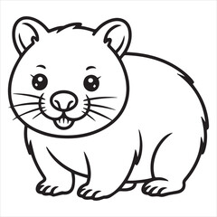 vector illustration of an wombat coloring page