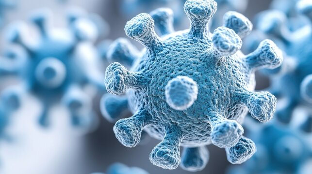 Close-up of a virus particle