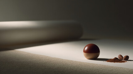 piece of rich delectable chocolate resting on pristine white paper creates inviting visual