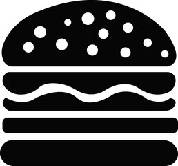 Black burger and coffee icon.Classic fast food meal with burger fries and coffee icon.Black and white icon of a donut burger icon.fast food items including burger and a slice of cheese.