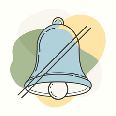 Blue bell icon with diagonal lines indicating silence