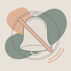 Muted Bell Icon with Abstract Shapes silent mode no sound