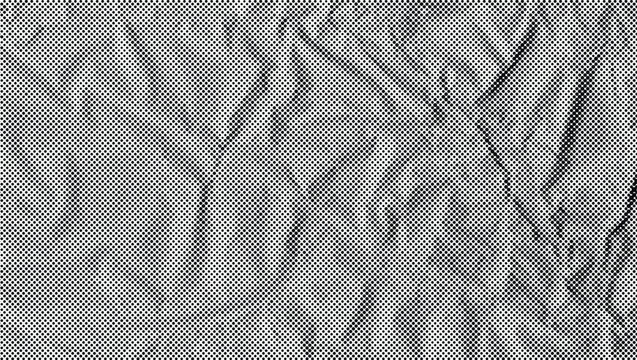 Vintage halftone comic paper texture with folds and crumple details. Retro magazine collage poster design showing punk vector glitch pattern background.