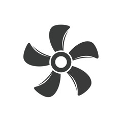 A black fiveblade fan or propeller icon