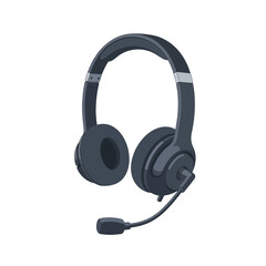 Dark gray headphones with a microphone
