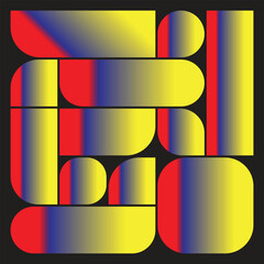 Vibrant Gradient Geometric Blocks — Modern Abstract Shape Composition — Colorful Minimal Design