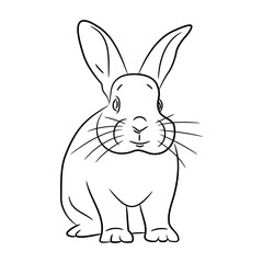 easter bunny, sketch of black art brush lines