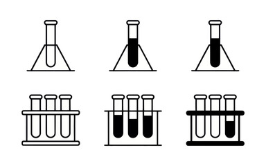Science lab test tubes and rack vector illustration for chemistry experiments and scientific research use