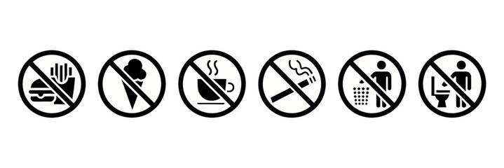 No food no drinks no smoking no littering no toilet signs collection restriction prohibition rules and guidance