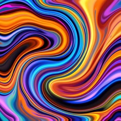 Vibrant Abstract Swirling Patterns in Bold Colors Creating a Dynamic Fluid Motion Background