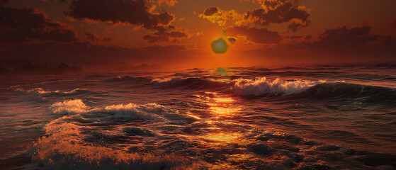 sunset over the sea
