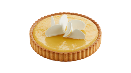 Luscious Lemon Tart Adorned with Creamy Decorations A Symphony of Sweet and Tangy Flavors in Every Bite on Subtle Backdrop Perfect Dessert for Any Occasion