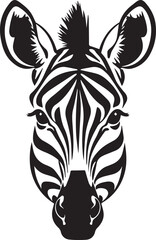 Zebra standing black and white wild zebra animal vector on white background