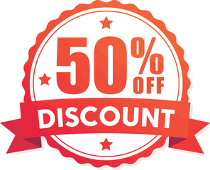 50% Off Promotion Poster | Sale Marketing Vector | Special Offer Graphic Design