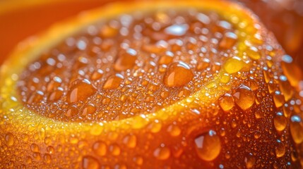 Close-up of wet orange segments