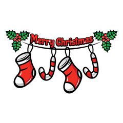 Modern beautiful Christmas garland logo