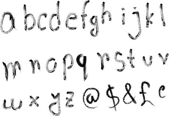 hand drawn vector alphabet small later