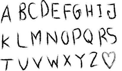 hand drawn alphabet capital later