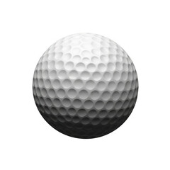 White golf ball isolated on transparent background