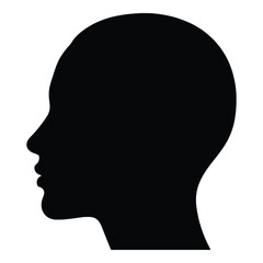 Silhouette of a human head in profile simple black design