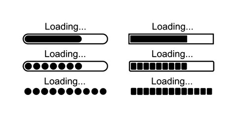 Set loading bar icons – stock vector