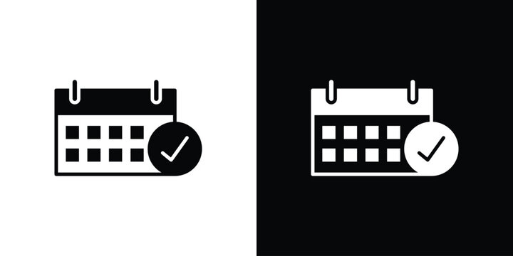 Calendar check icon vector graphics. filled vector sign, Symbol illustration.