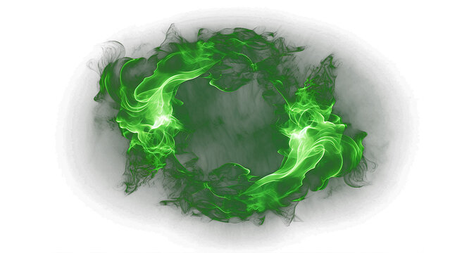 Green Mystic Energy Ring Abstract Background