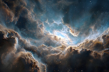 Surreal interstellar vista with storm-like nebula formation in space exploration