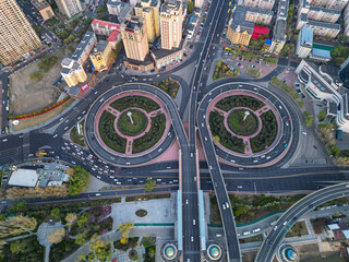 Harbin, CHINA-MAY 05, 2025-Aerial cityscape of Harbin's downtown, is the capital of Heilongjiang, China. It is the largest city of Heilongjiang