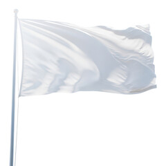 Obraz premium White flag waving in the wind as surrender symbol